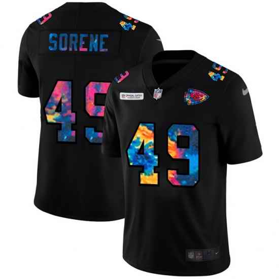 Kansas City Chiefs 49 Daniel Sorensen Men Nike Multi Color Black 2020 NFL Crucial Catch Vapor Untouchable Limited Jersey